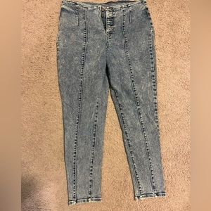 Size 17 Vintage y2k Button-Fly Skinny Jeans
